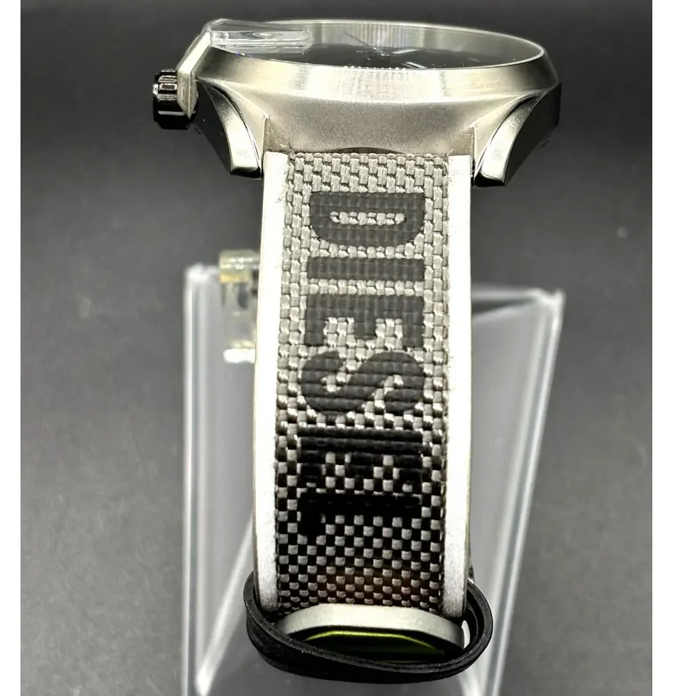 Diesel MS9 DZ1902 44mm Iridescent Black Nylon Strap Men’s Watch NIB